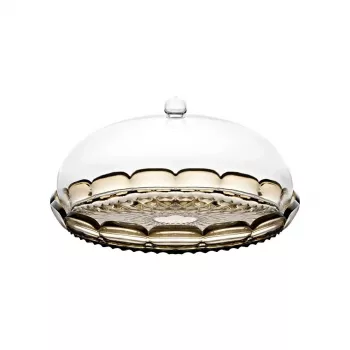 Guzzini Vanity kleine taartstandaard met stolp, Smoke