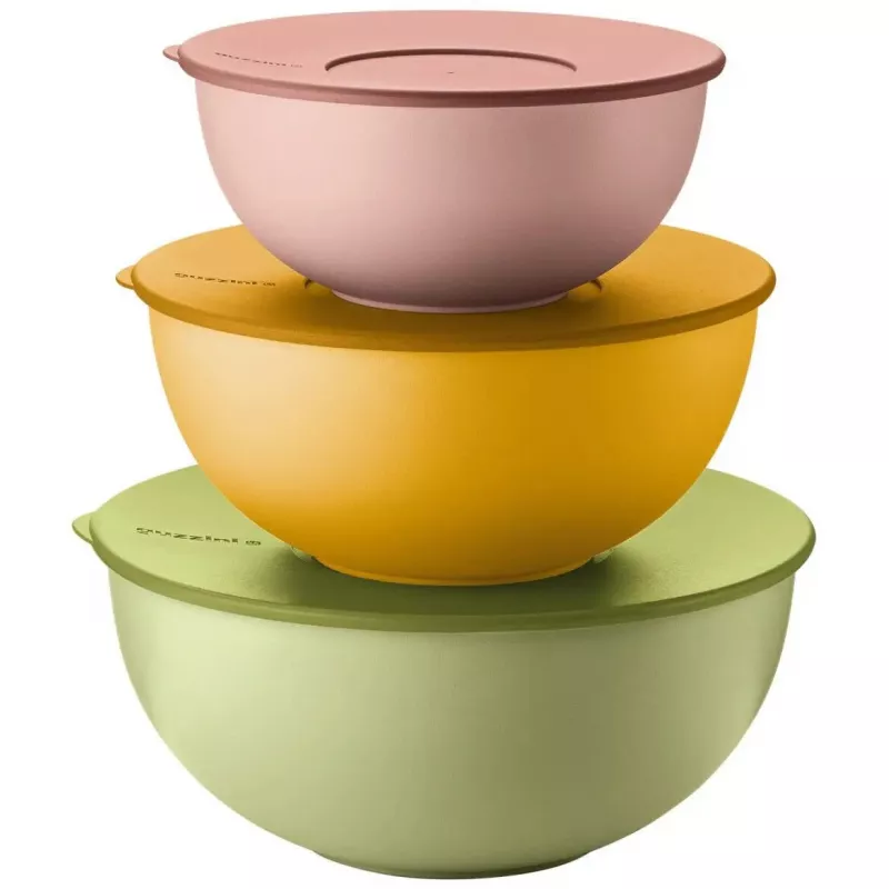 Bewaardozen-set Guzzini EVERYWHERE BIO 3-delig met deksels, kleur gesorteerd
