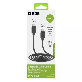 Data- en laadkabel SBS TECABLETCC31K USB-C 1,5 m USB 3.2 Gen 1