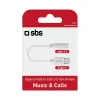 Mobiele kabel SBS TEINTJACKTYCFMW wit 0,09 m 3,5 mm USB-C