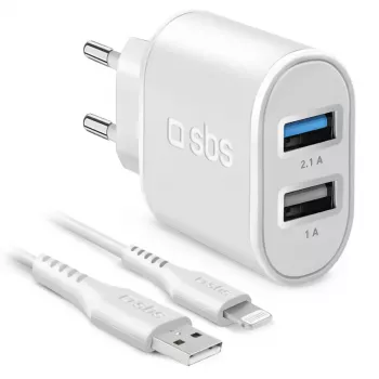 Mobiele oplader SBS TEKITTR2ULH2189A binnen AC wit smartphone tablet