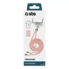 Telefoonkoord SBS TEUNILACEP, roze, stof, 1 stuk, lengte (verpakking) 200 mm