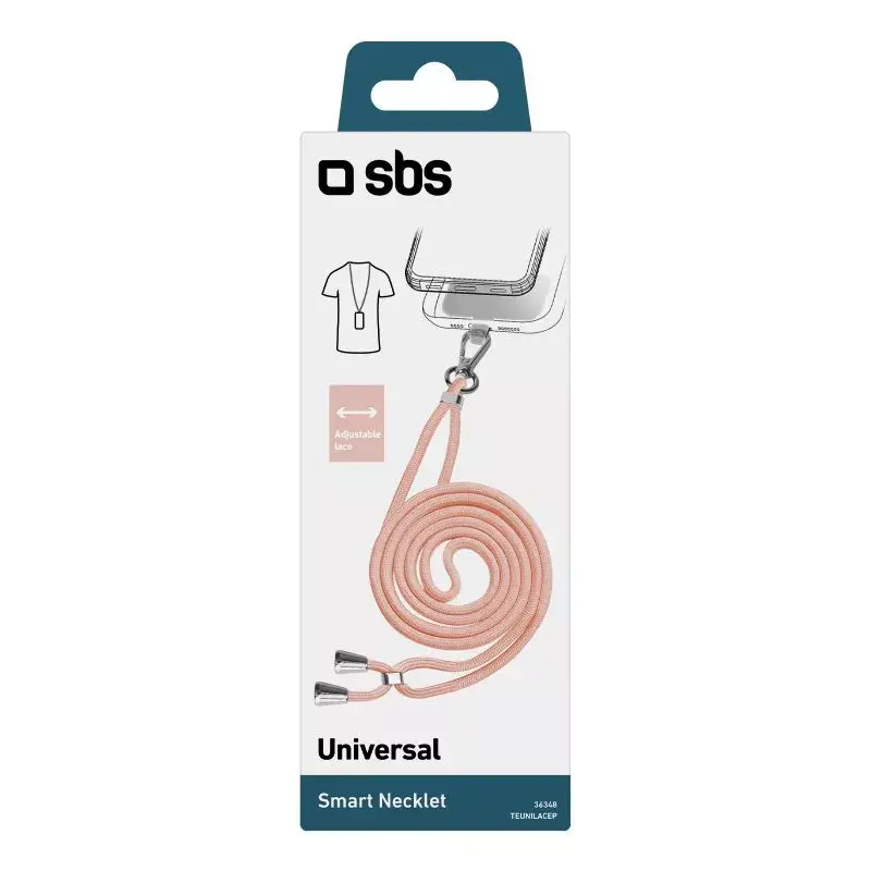 Telefoonkoord SBS TEUNILACEP, roze, stof, 1 stuk, lengte (verpakking) 200 mm