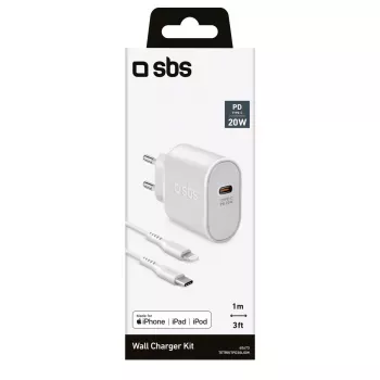 Oplader voor mobiele apparaten SBS TETRKITPD20LIGW snelopladen indoor wit