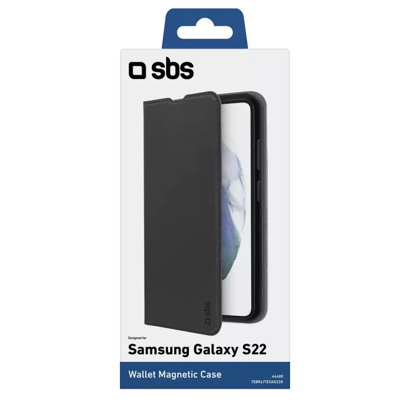 Wallet-hoes SBS Galaxy S22+ 16,8 cm zwart 2 kaartvakken