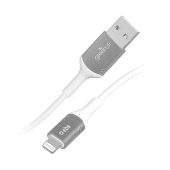 Lightning-kabel SBS GRECABLEUSBIP589W 1,2 m zilver wit