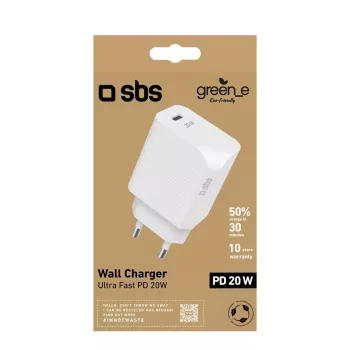 Oplader voor mobiele apparaten SBS GRETR1CPD20W universeel wit AC snelopladen