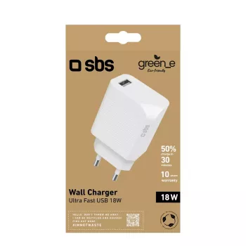 Mobiele oplader SBS GRETR1USB18W universeel wit AC snelopladen