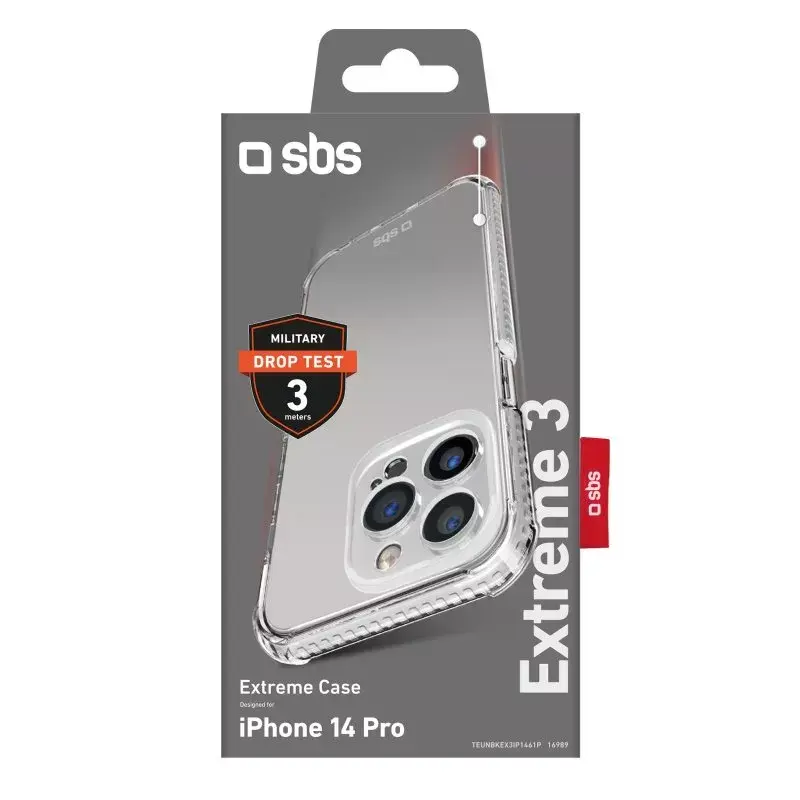 Hoes SBS Extreme X3 iPhone 14 Pro 15,5 cm transparant