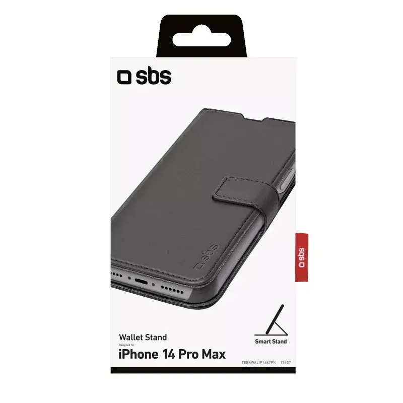 Wallethoesje SBS TEBKWALIP1467PK voor iPhone 14 Pro Max 17 cm zwart