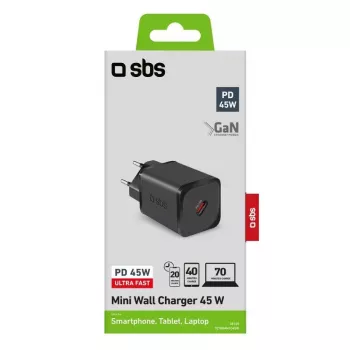Oplader voor mobiele apparaten SBS TETRGAN1C45W snelladen binnen zwart
