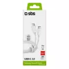 USB-C-naar-USB-C-kabel SBS Mobile TECABLETISSUETCCG, USB 2.0, 1,5 m, wit