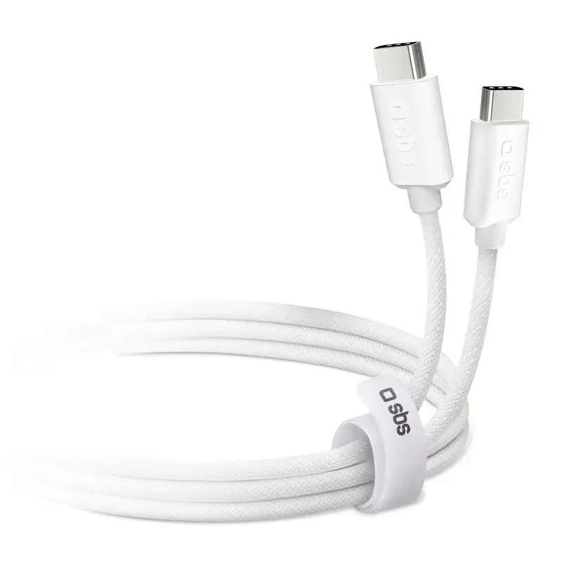 USB-C-naar-USB-C-kabel SBS Mobile TECABLETISSUETCCG, USB 2.0, 1,5 m, wit