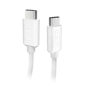 USB-C-naar-USB-C-kabel SBS Mobile TECABLETISSUETCCG, USB 2.0, 1,5 m, wit