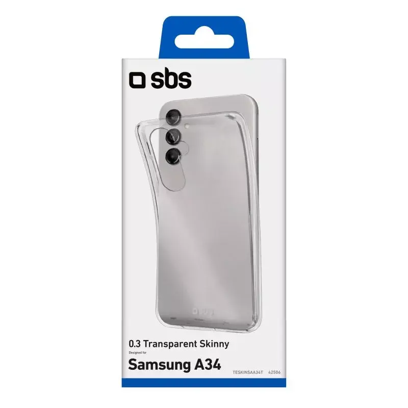 Hoesje SBS Galaxy A34 16,8 cm transparant monochroom