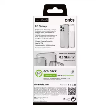 Hoesje SBS TESKINIP1561PT voor iPhone 15 Pro 15,5 cm transparant