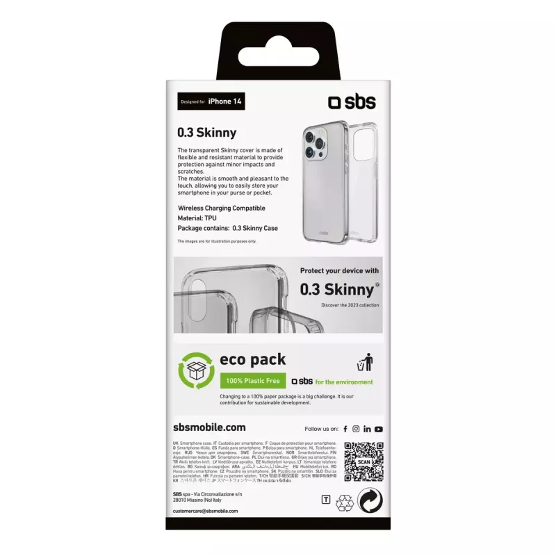 Hoesje SBS TESKINIP1561PT voor iPhone 15 Pro 15,5 cm transparant