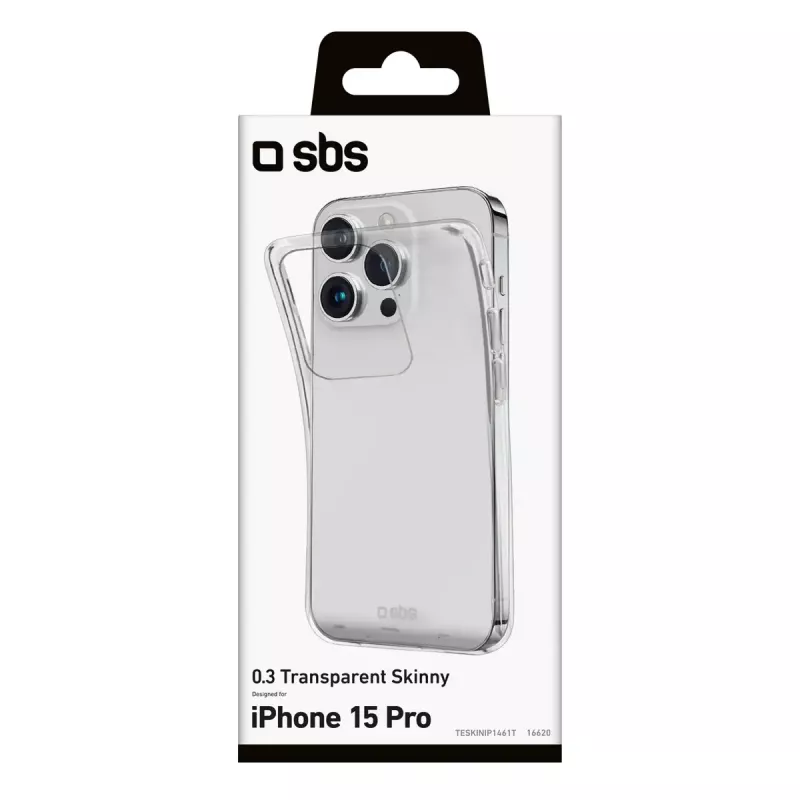 Hoesje SBS TESKINIP1561PT voor iPhone 15 Pro 15,5 cm transparant