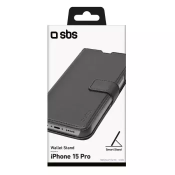 Wallethoesje SBS TEBKWALIP1561PK voor iPhone 15 Pro 6,1 inch zwart