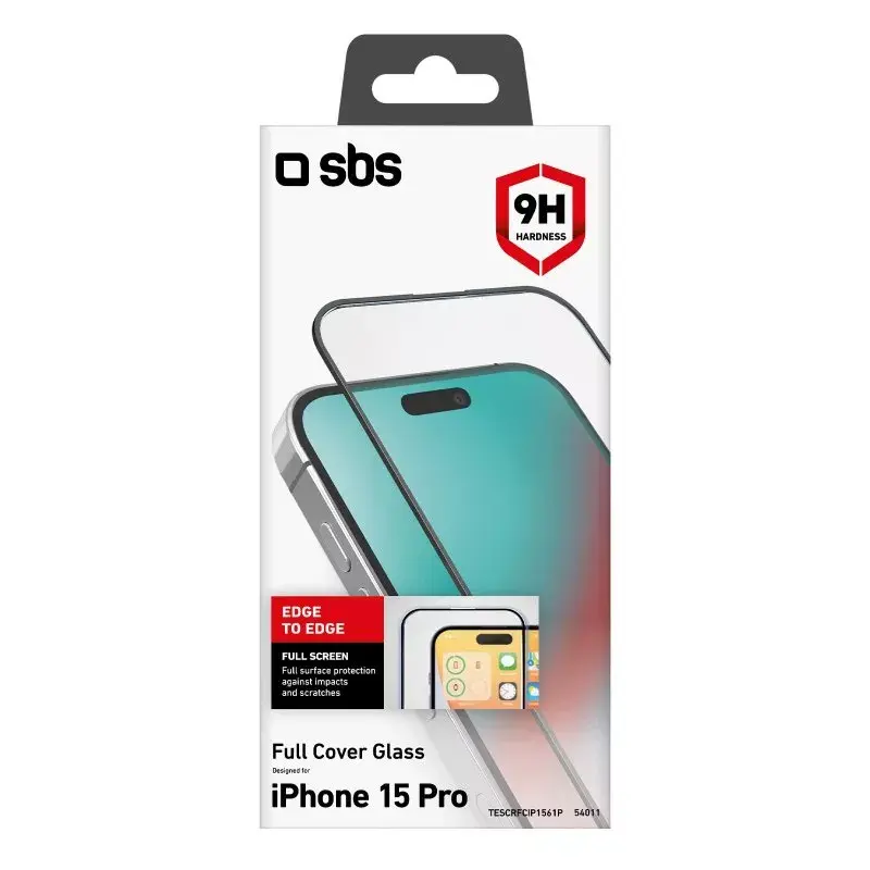 Beeldscherm-/achterkantfolie SBS voor iPhone 15 Pro, silicone + gehard glas, transparant, 1 stuk