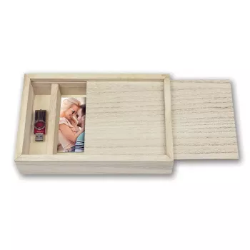 ZEP CX7557 USB-box 13x18 van hout voor foto's en USB-stick