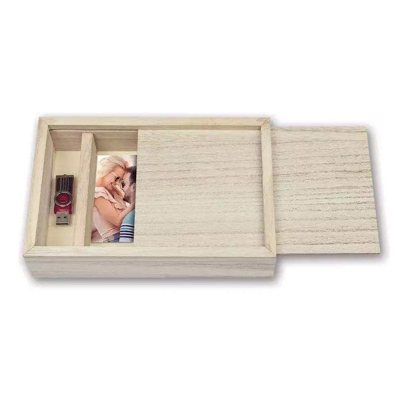 ZEP CX7557 USB-box 13x18 van hout voor foto's en USB-stick