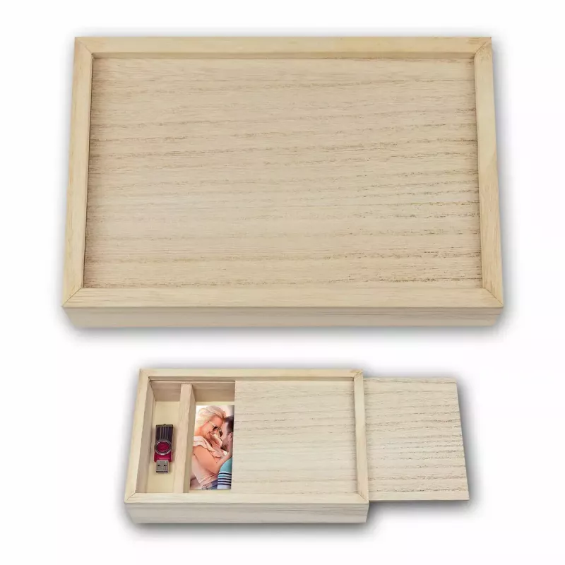 ZEP CX7557 USB-box 13x18 van hout voor foto's en USB-stick