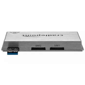 CradlePoint MC400 modem – mobiel modem, upstream 5,76 Mbit/s, downstream 42,2 Mbit/s, 256-QAM, zilver, 104 g