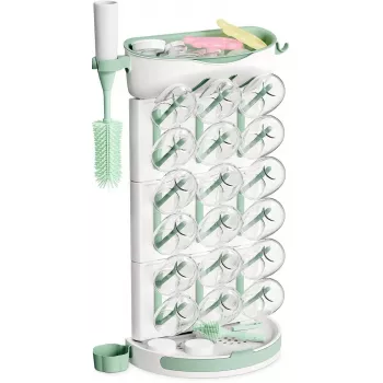 Flessen-droogrek Momcozy DIY Larger voor 18 flessen, opvouwbare aanrecht-organizer