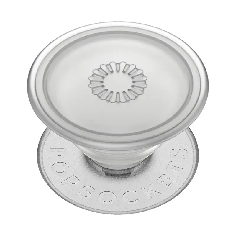 Grip PopSockets PlantCore van Popsockets — universele telefoongrip, grijs transparant, 38,8 × 7,7 mm