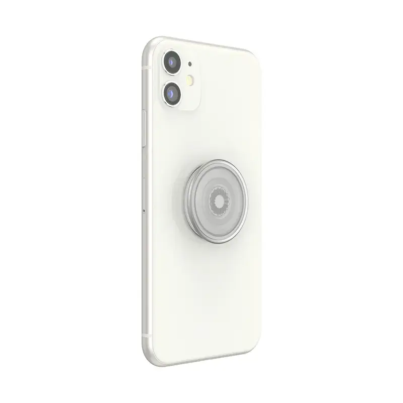 Grip PopSockets PlantCore van Popsockets — universele telefoongrip, grijs transparant, 38,8 × 7,7 mm