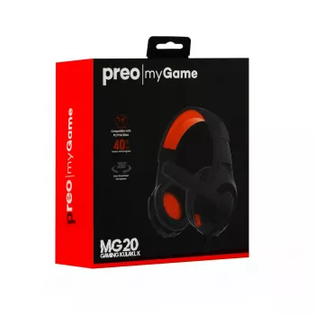 Headset Preo 125085402 bedraad gaming zwart rood 20-20000 Hz