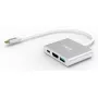 USB Type-C hub INCA ITPC-04T — HDMI, Thunderbolt 3, USB 3.2 Gen1, 5000 Mbit/s, 2160p, zilver/wit