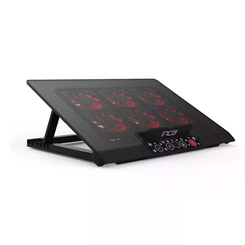 Laptop-koelpad Inca INC-601GMS 43,2 cm 6 ventilatoren USB Zwart