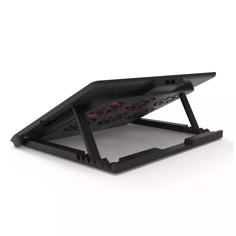 Laptop-koelpad Inca INC-601GMS 43,2 cm 6 ventilatoren USB Zwart