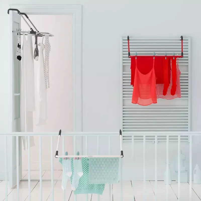 Wasrek met hangclip Brabantia 102769 Zwart Zilver 710 mm