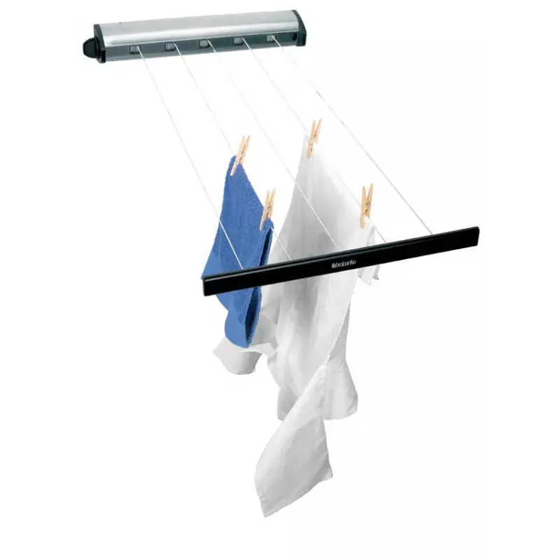 Wandmontabele waslijn Brabantia Pull-Out Drying Lines Set 2 stuks RVS