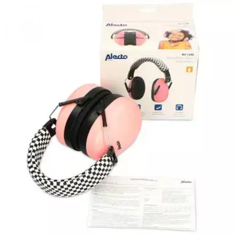 Gehoorbescherming koptelefoon Alecto BV-71RE hoofdband Roze