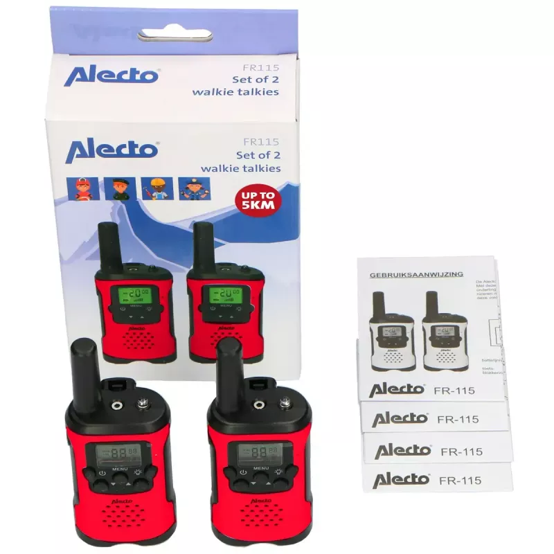 Alecto FR115RD portofoon 8 kanalen 446 MHz Zwart Rood