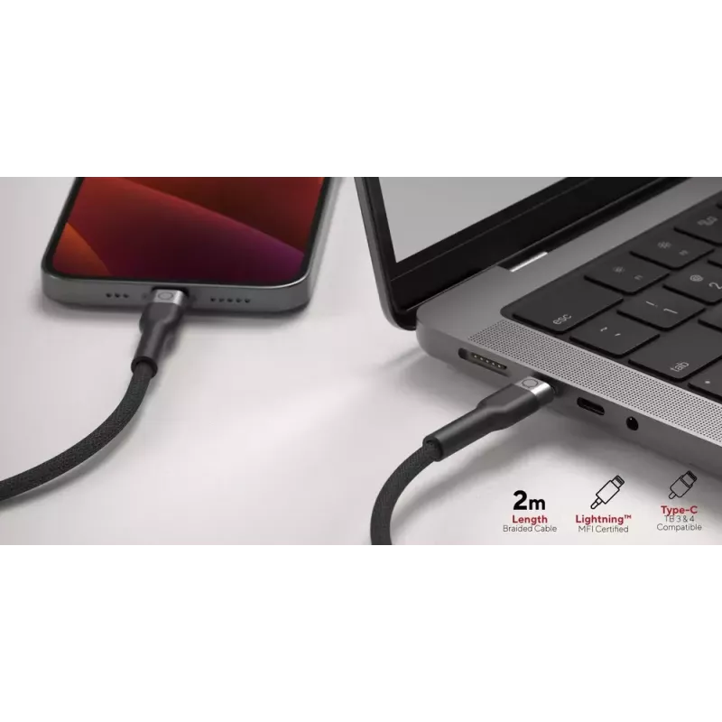 USB-C naar Lightning-kabel LINQ byELEMENTS 2 m MFi-gecertificeerd zwart