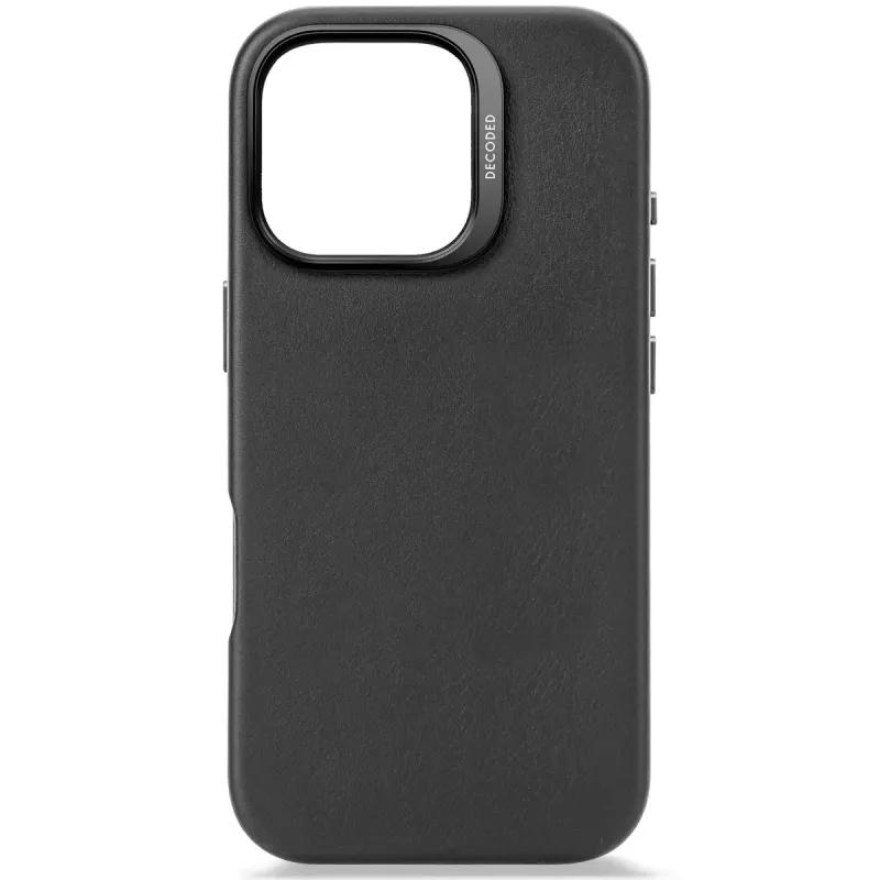 Cover Decoded leren hoes iPhone 16 Pro 6,3 inch zwart
