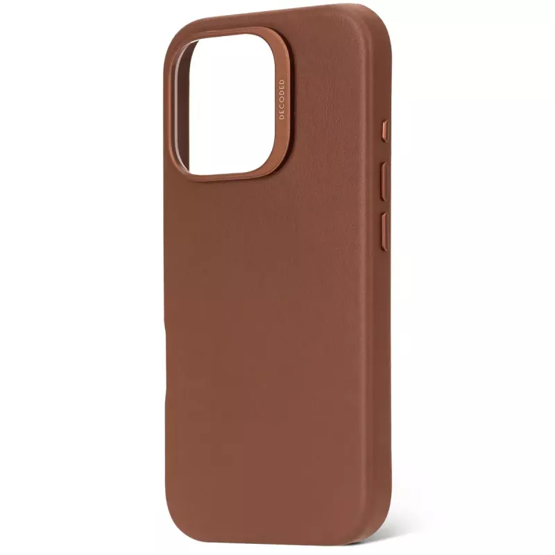 Cover Decoded leren hoes iPhone 16 Pro 6,3 inch bruin