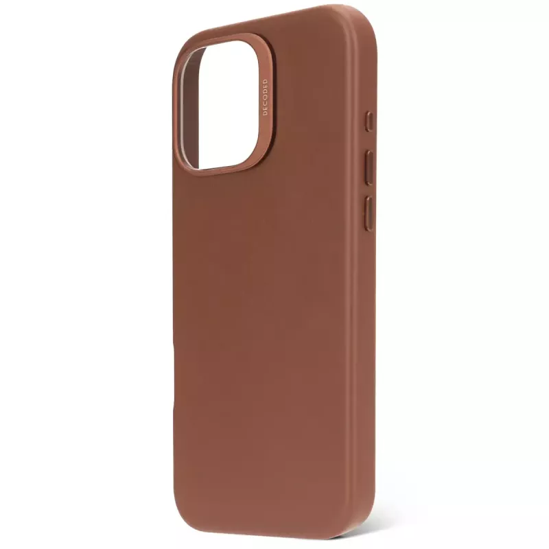 Decoded leren hoes voor iPhone 16 Pro Max 17,5 cm bruin