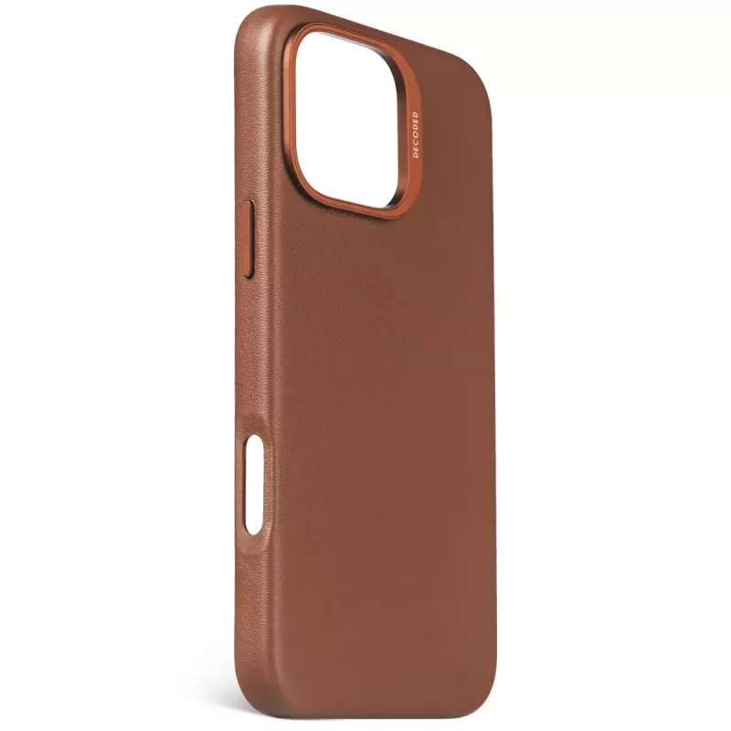 Decoded leren hoes voor iPhone 16 Pro Max 17,5 cm bruin