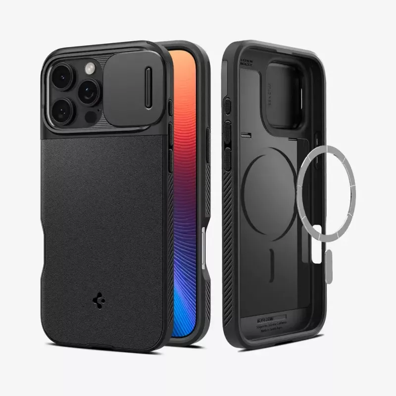 Spigen Optik Armor telefoonhoes hoes zwart voor iPhone 16 Pro