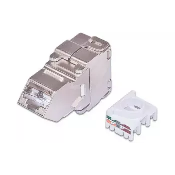 Keystone-module Wirewin WKS JACK KAT6A STP 45 haaks zilver