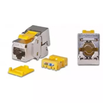 Keystone-module Wirewin WKS JACK KAT6A STP EA 12 RJ-45 plat metaalachtig geel