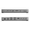 Laptop-dock / poortreplicator ALOGIC TB4DU4 — bekabelde Thunderbolt, 96 W, SD-/microSD-kaartlezer, 3,5 mm, aluminium/ABS