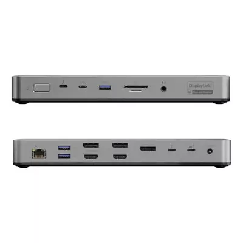 Laptop-dock / poortreplicator ALOGIC TB4DU4 — bekabelde Thunderbolt, 96 W, SD-/microSD-kaartlezer, 3,5 mm, aluminium/ABS