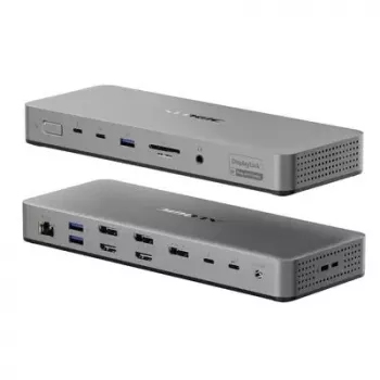 Laptop-dock / poortreplicator ALOGIC TB4DU4 — bekabelde Thunderbolt, 96 W, SD-/microSD-kaartlezer, 3,5 mm, aluminium/ABS